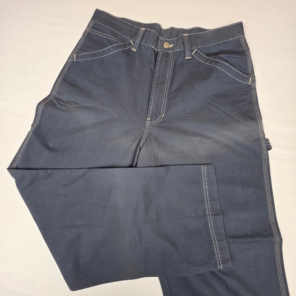 Old Navy Blue Jeans Carpenter Pants Mens 34x30 Blue Contrast‎ Stitch 100% Cotton